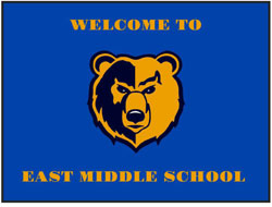 6' x 8' (70" x 96") Berber Impressions HD  EAST MIDDLE SCHOOL Indoor/Outdoor Logo Mat