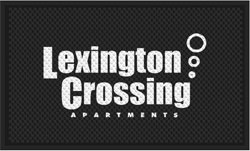 3' x 5' (35" x 56") Superscrape Impressions LEXINGTON CROSSING  Rubber Logo Mat