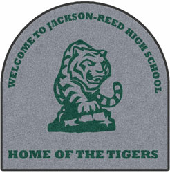 6' x 6' (68"x 68") Digiprint HD Custom Shape HALF OVAL ONE END JACKSON REED HS Indoor Logo Mat