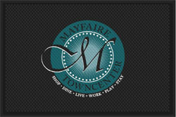 4' x 6' (45" x 69") Superscrape Impressions MAYFAIR TOWNCENTER  Rubber Logo Mat