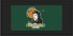 4' x 8' (45" x 95") Superscrape Impressions BIG BAMBOO CAFE   Rubber Logo Mat