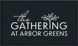 3' x 5' (35" x 56") Superscrape Impressions THE GATHERING Rubber Logo Mat