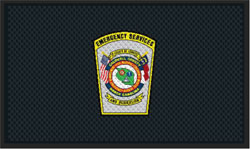 3' x 5' (35" x 56") Superscrape Impressions EMERGENCY SERVICES  Rubber Logo Mat