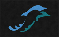5' x 8' (58" x 95") Digiprint HD DOLPHINS Indoor Logo mat