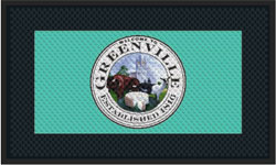 3' x 5' (35" x 56") Superscrape Impressions GREENVILLE  Rubber Logo Mat