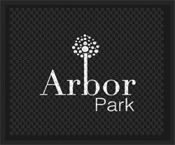 2'6" x 3' (30" x 35") Superscrape Impressions  ARBOR PARK  Rubber Logo Mat