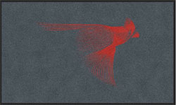 3' x 5' (35" x 58") Digiprint HD RED BIRD  Indoor Logo Mat