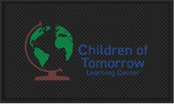 3' x 5' (35" x 56") Superscrape Impressions CHILDREN OF TOMORROW  Rubber Logo Mat