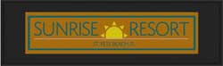 3' x 10' (34" x 116") Superscrape impressions SUNRISE RESORT  Rubber Logo Mat