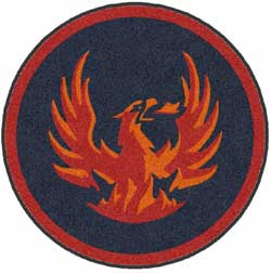 3' Round (35" inches) Digiprint HD Custom Shape  FIREBIRDS  Indoor Logo Mat