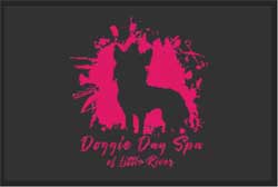 2' x 3' (24" x 35")  Berber Impressions HD  DOGGIE DAY SPA  Indoor-Outdoor Logo Mat