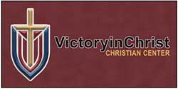 6' x 12' (68" x 143") Colorstar Impressions VICTORY IN CHRIST Indoor Logo Mat