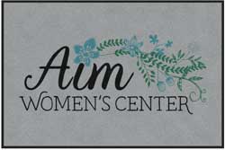 4' x 6' (45" x 69") Colorstar Impressions AIM WOMEN'S CENTER Indoor Logo Mat