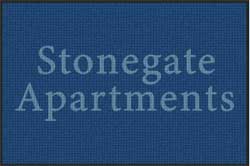 4' x 6' (45" x 69") Waterhog Inlay STONEGATE  Indoor /Outdoor Logo Mat
