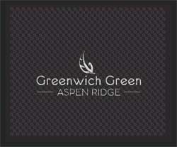 2'6" x 3' (30" x 35") Superscrape Impressions GREENWICH GREEN Rubber Logo Mat