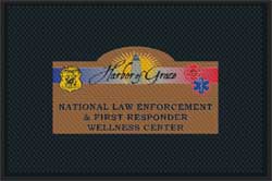 4' x 6' (45" x 69") Superscrape Impressions HARBOR OF GRACE Rubber Logo Mat