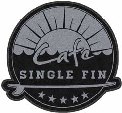 3'9"' x 4' (44" x 47")  Digiprint HD Custom Shape CAFE SINGLE FIN Indoor Logo Mat