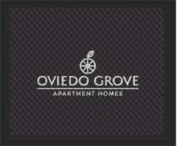 2'6" x 3' (30" x 35") Superscrape Impressions OVIEDO GROVE  Rubber Logo Mat