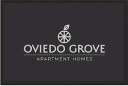 4' x 6' (45" x 69") Superscrape Impressions OVIEDO GROVE Rubber Logo Mat