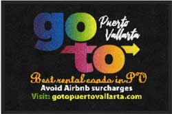 2 'x 3' (24" x 35") Digiprint HD GO TO PUERTO VALLARTA   Indoor Logo Mat
