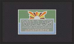 3' x 5' (35" x 56") Superscrape Impressions  VILLAS DEL MIRASOL  Rubber Logo Mat