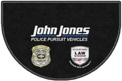 4' x 6' (45" x 69") Half Circle Digiprint HD Custom Shape JOHN JONES Indoor Logo Mat