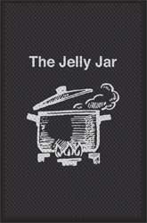 4' x 6' (46" x 69") Superscrape Impressions THE JELLY JAR Rubber Logo Mat