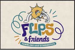 4' x 6' (45" x 69") Colorstar Impressions FLIPS & FRIENDS Indoor Logo Mat