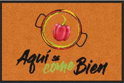 2' x 3' ( 24" x 35" ) ColorStar Impressions AQUI SE COME BIEN Indoor Logo Mat