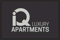 4' x 6' (45" x 69") Superscrape Impressions IQ LUXURY  Rubber Logo Mat