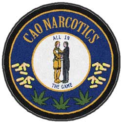 4' Round (45") Digiprint HD Custom Shape CAO NARCOTICS   Indoor Logo Mat