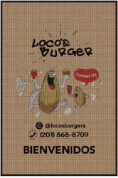 4' x 6' (45" x 69") Waterhog Impressions HD LOCO'S BURGER  Indoor/Outdoor Logo Mat
