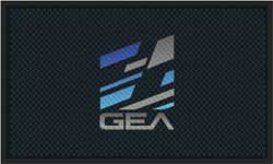 3' x 5' (35" x 56") Superscrape Impressions GEA  Rubber Logo Mat