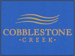 6' x 8' (70" x 95") Waterhog Inlay COBBLESTONE CREEK  Indoor/Outdoor Logo Mat