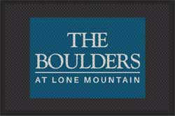 4' x 6' (45" x 69") Superscrape Impressions THE BOULDERS Rubber Logo Mat