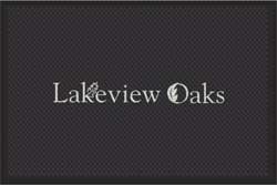 4' x 6' (45" x 69") Superscrape Impressions LAKEVIEW OAKS Rubber Logo Mat