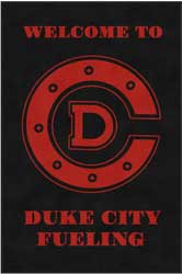 6' x 9' (68" x 106") ColorStar Impressions DUKE CITY FUELING Indoor Logo Mat