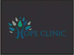 6' x 8' (70" x 95") Superscrape Impressions HOPE CLINIC  Rubber Logo Mat