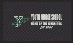 3' x 5' (35" x 56") Superscrape Impressions YOUTH MIDDLE SCHOOL  Rubber Logo Mat