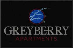 4' x 6' (45" x 69") Waterhog Impressions HD GREYBERRY  Indoor-Outdoor Logo Mat