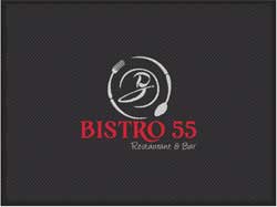 6' x 8' (70" x 95") Superscrape Impressions BISTRO 55 Rubber Logo Mat