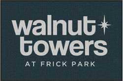 4' x 6' (45" x 69") Waterhog Inlay WALNUT TOWERS Indoor /Outdoor Logo Mat