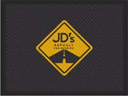 3' x 4' (34" x 45") Superscrape Impressions JD'S ASPHALT Rubber Logo Mat