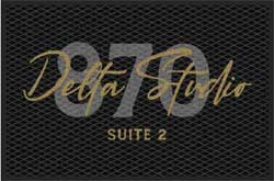 2' x 3' (24" x 35")  Berber Impressions HD DELTA STUDIO  Indoor-Outdoor Logo Mat