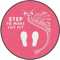 3' Round (35" inches) Digiprint HD Custom Shape STEP TO MAKE LILY FLY Indoor Logo Mat