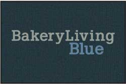 4' x 6' (45" x 69") Waterhog Inlay BAKERY LIVING BLUE  Indoor /Outdoor Logo Mat