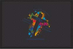 4' x 6' (45" x 69") Superscrape Impressions SRIS  Rubber Logo Mat
