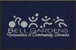 2' x 3' (24" x 35")  Berber Impressions HD BELL GARDENS Indoor-Outdoor Logo Mat