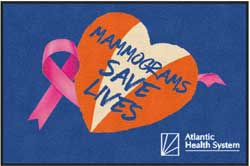 4' x 6' (45" x 69") Digiprint HD MAMMOGRAMS SAVE LIVES Indoor Logo mat