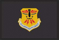 4' x 6' (45" x 69") Superscrape Impressions 47TH OPERATIONS GROUP  Rubber Logo Mat